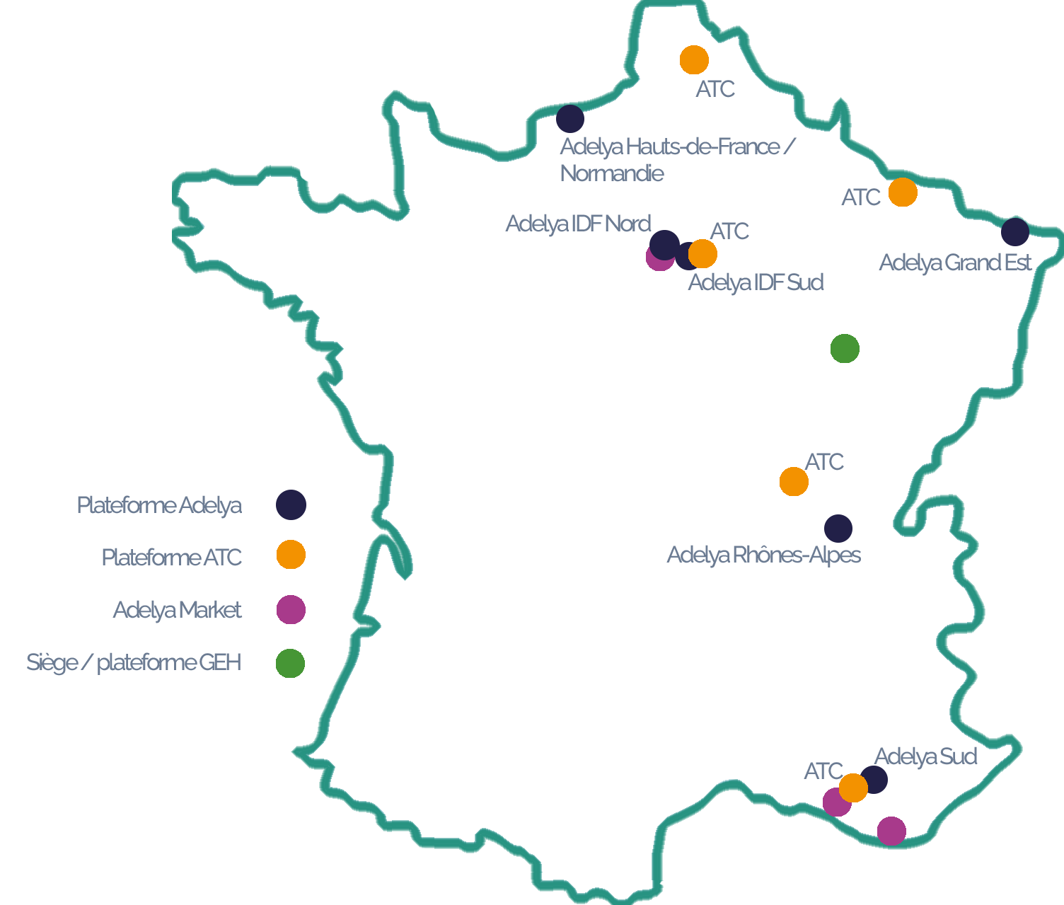 Carte d'implantation Adelya